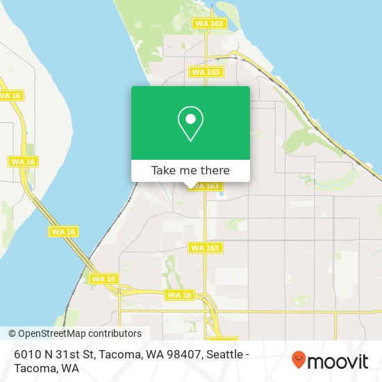 Mapa de 6010 N 31st St, Tacoma, WA 98407