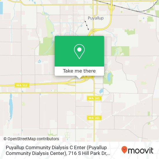 Mapa de Puyallup Community Dialysis C Enter (Puyallup Community Dialysis Center), 716 S Hill Park Dr