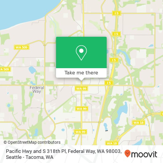 Pacific Hwy and S 318th Pl, Federal Way, WA 98003 map