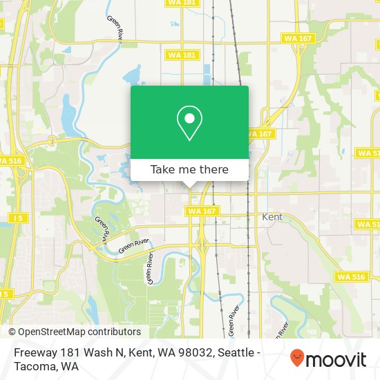 Mapa de Freeway 181 Wash N, Kent, WA 98032