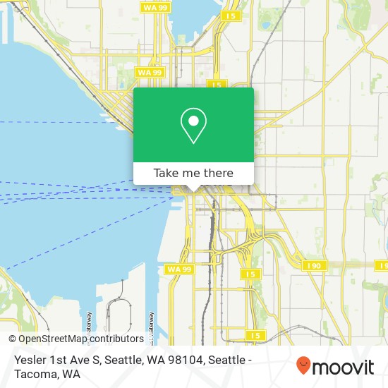 Mapa de Yesler 1st Ave S, Seattle, WA 98104