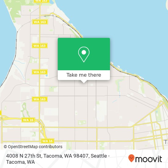 Mapa de 4008 N 27th St, Tacoma, WA 98407