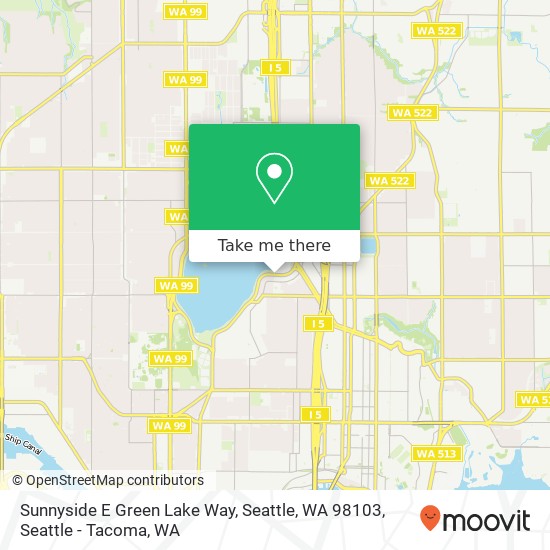 Mapa de Sunnyside E Green Lake Way, Seattle, WA 98103
