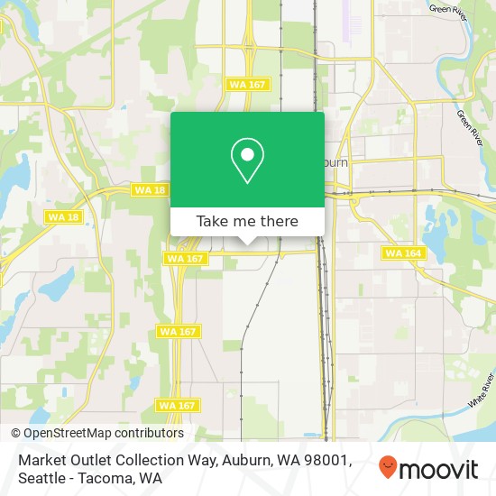 Mapa de Market Outlet Collection Way, Auburn, WA 98001