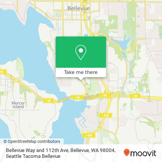 Bellevue Way and 112th Ave, Bellevue, WA 98004 map