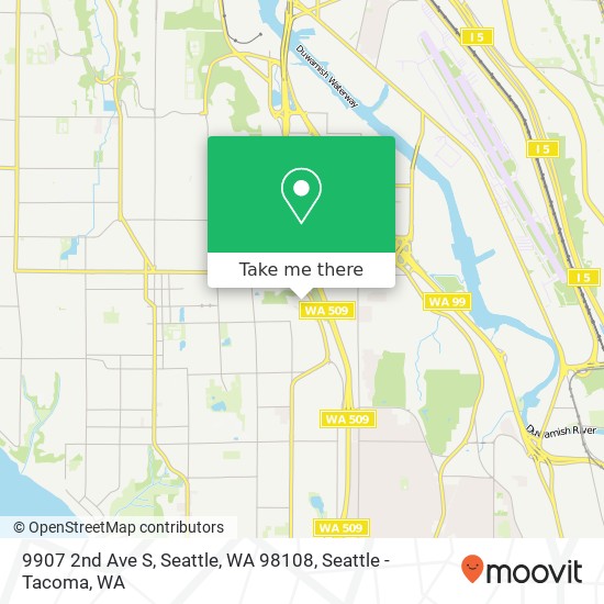 Mapa de 9907 2nd Ave S, Seattle, WA 98108