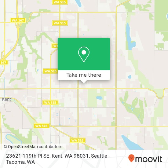 Mapa de 23621 119th Pl SE, Kent, WA 98031