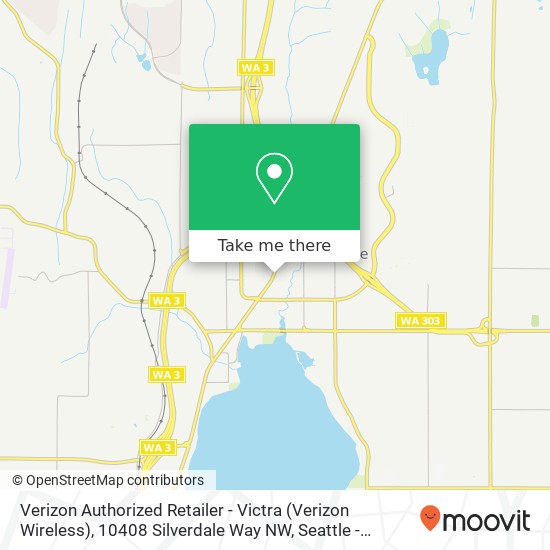 Mapa de Verizon Authorized Retailer - Victra (Verizon Wireless), 10408 Silverdale Way NW
