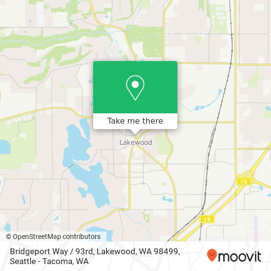 Mapa de Bridgeport Way / 93rd, Lakewood, WA 98499