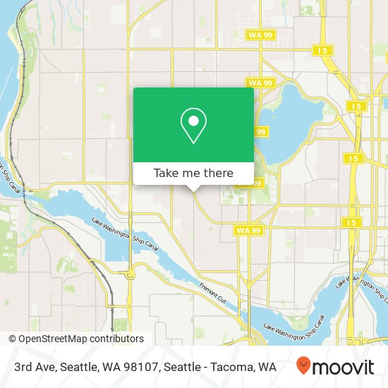 Mapa de 3rd Ave, Seattle, WA 98107