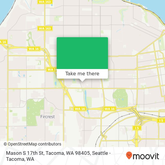 Mason S 17th St, Tacoma, WA 98405 map