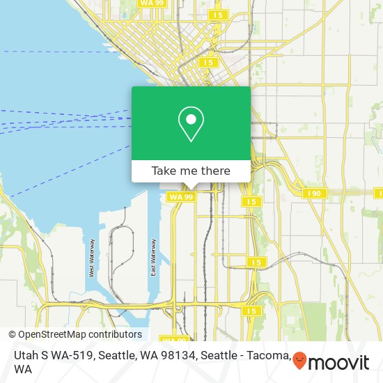 Mapa de Utah S WA-519, Seattle, WA 98134