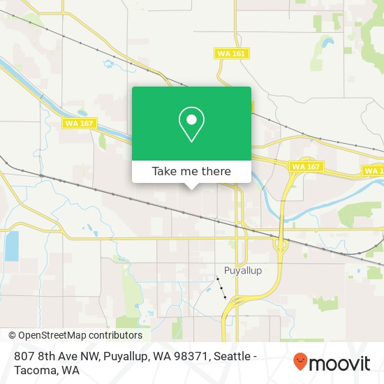 Mapa de 807 8th Ave NW, Puyallup, WA 98371