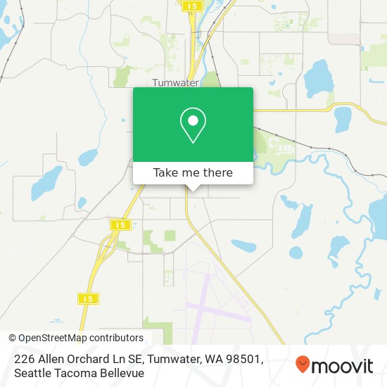 Mapa de 226 Allen Orchard Ln SE, Tumwater, WA 98501