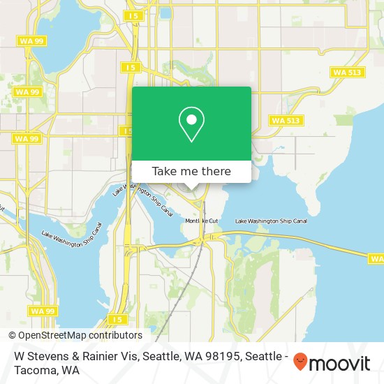 Mapa de W Stevens & Rainier Vis, Seattle, WA 98195