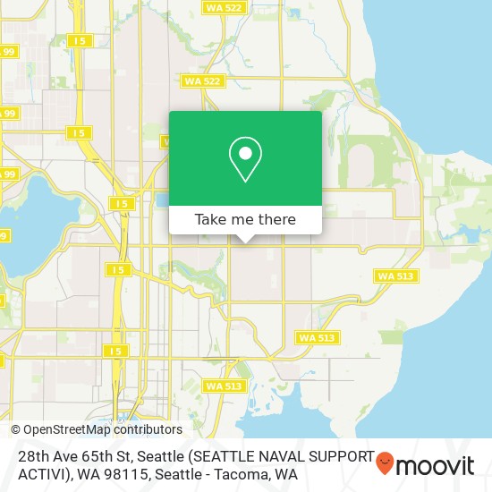 28th Ave 65th St, Seattle (SEATTLE NAVAL SUPPORT ACTIVI), WA 98115 map