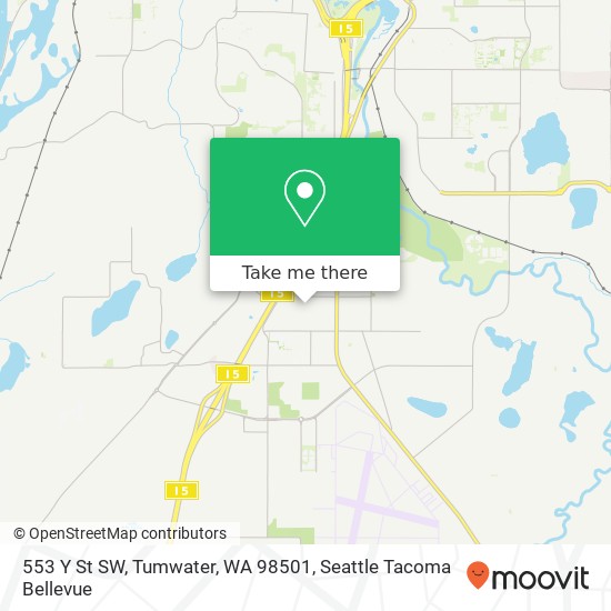 Mapa de 553 Y St SW, Tumwater, WA 98501