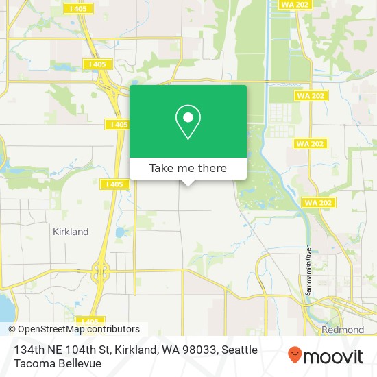 Mapa de 134th NE 104th St, Kirkland, WA 98033