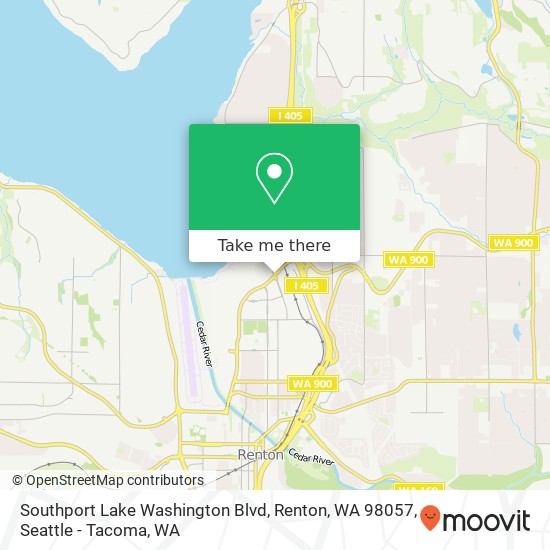 Mapa de Southport Lake Washington Blvd, Renton, WA 98057