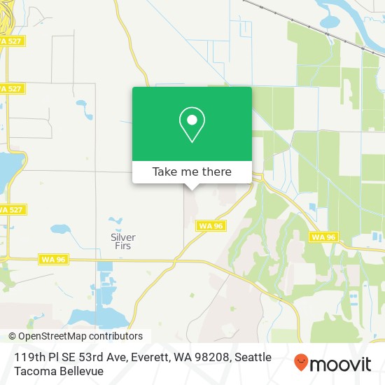 Mapa de 119th Pl SE 53rd Ave, Everett, WA 98208