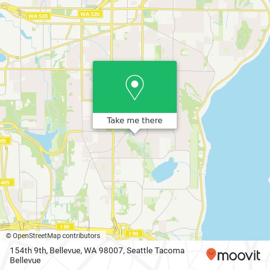 Mapa de 154th 9th, Bellevue, WA 98007