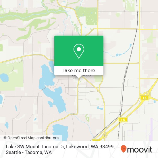 Lake SW Mount Tacoma Dr, Lakewood, WA 98499 map