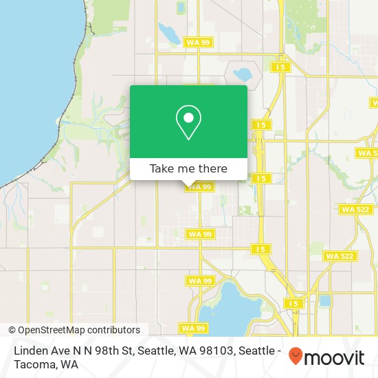 Linden Ave N N 98th St, Seattle, WA 98103 map