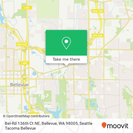Mapa de Bel-Rd 136th Ct NE, Bellevue, WA 98005