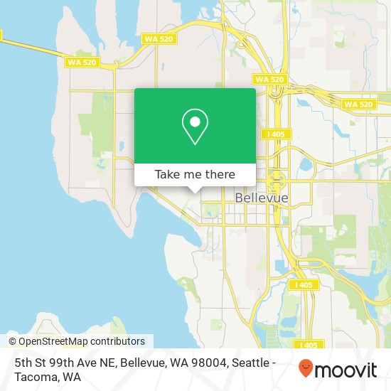 Mapa de 5th St 99th Ave NE, Bellevue, WA 98004