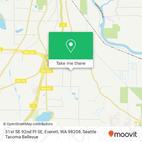 Mapa de 31st SE 92nd Pl SE, Everett, WA 98208