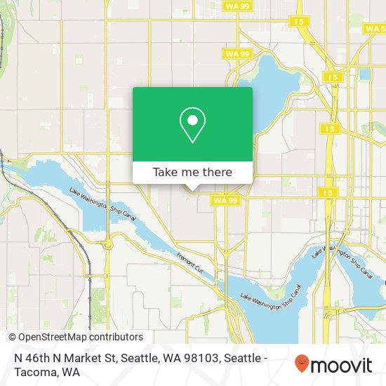 Mapa de N 46th N Market St, Seattle, WA 98103