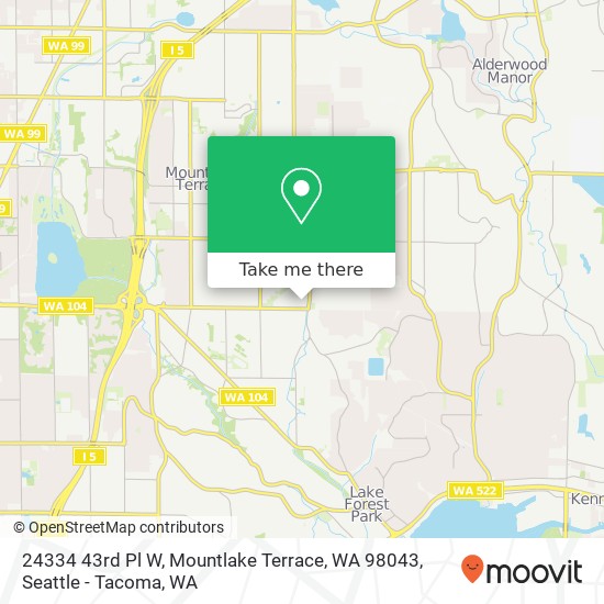 Mapa de 24334 43rd Pl W, Mountlake Terrace, WA 98043