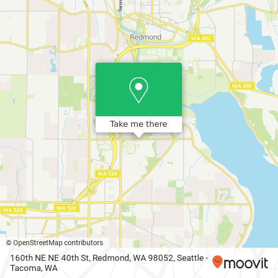 160th NE NE 40th St, Redmond, WA 98052 map