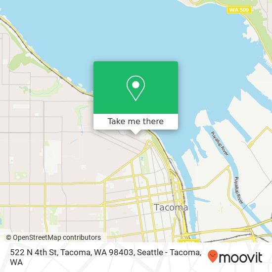 Mapa de 522 N 4th St, Tacoma, WA 98403