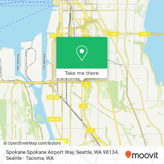 Mapa de Spokane Spokane Airport Way, Seattle, WA 98134