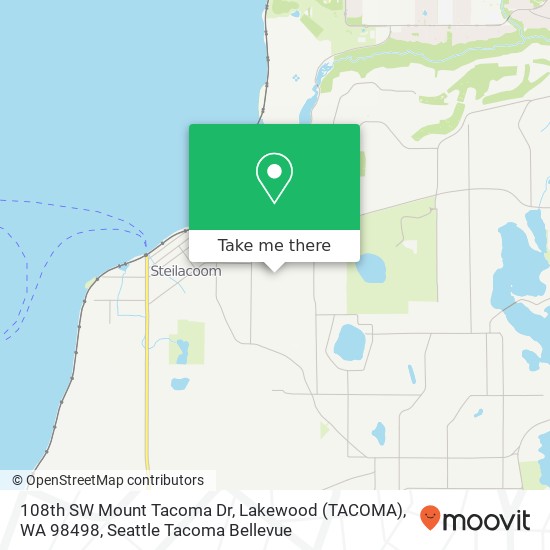 108th SW Mount Tacoma Dr, Lakewood (TACOMA), WA 98498 map