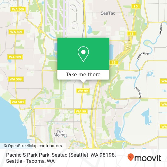 Pacific S Park Park, Seatac (Seattle), WA 98198 map