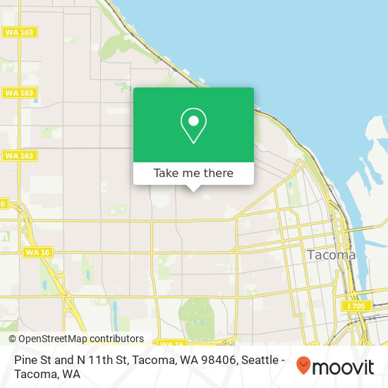 Pine St and N 11th St, Tacoma, WA 98406 map
