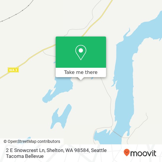 Mapa de 2 E Snowcrest Ln, Shelton, WA 98584