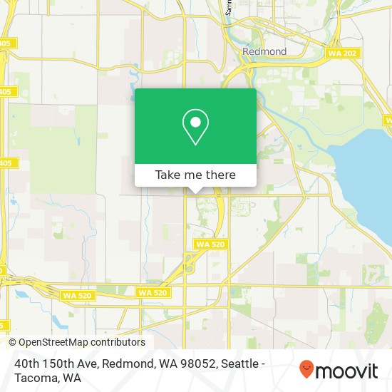 Mapa de 40th 150th Ave, Redmond, WA 98052