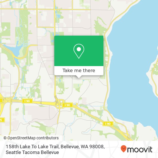 158th Lake To Lake Trail, Bellevue, WA 98008 map