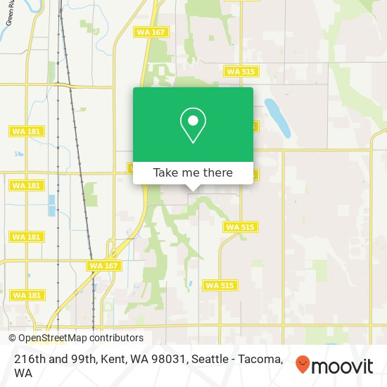 216th and 99th, Kent, WA 98031 map