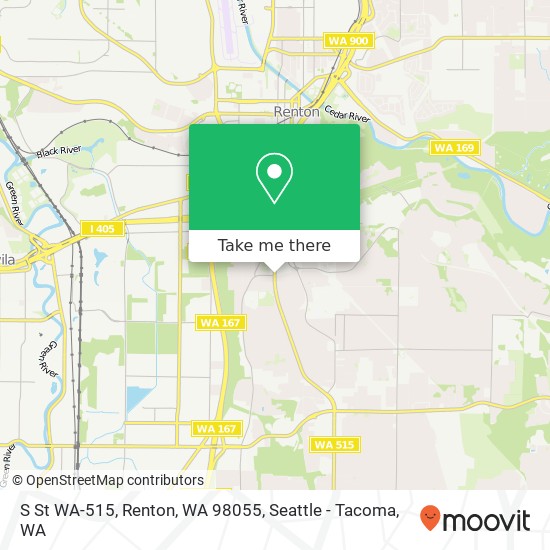 Mapa de S St WA-515, Renton, WA 98055