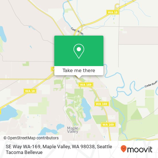 Mapa de SE Way WA-169, Maple Valley, WA 98038