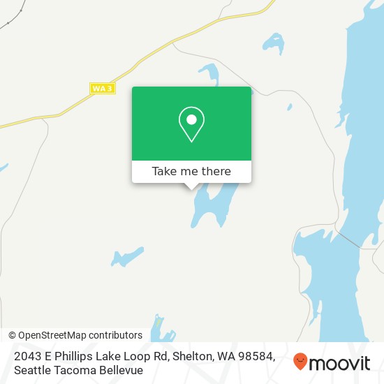 Mapa de 2043 E Phillips Lake Loop Rd, Shelton, WA 98584