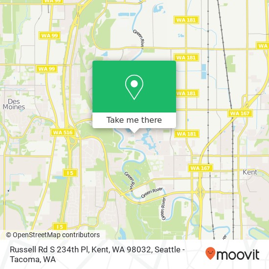 Russell Rd S 234th Pl, Kent, WA 98032 map