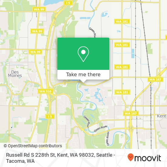 Mapa de Russell Rd S 228th St, Kent, WA 98032