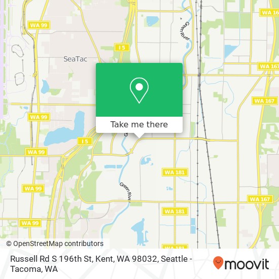 Russell Rd S 196th St, Kent, WA 98032 map