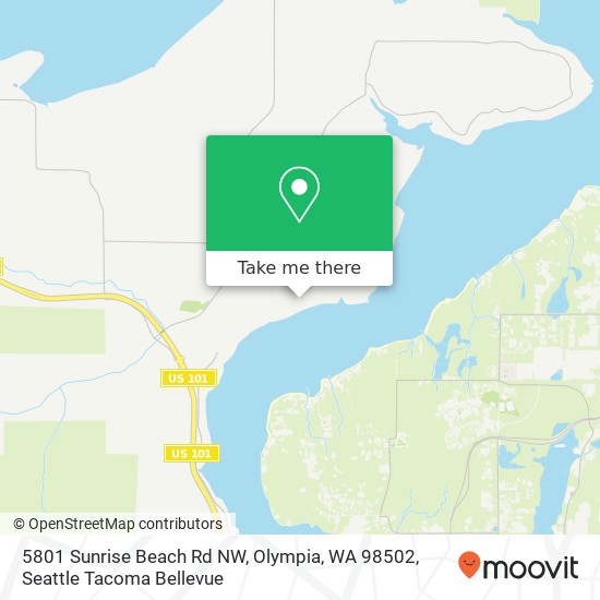 Mapa de 5801 Sunrise Beach Rd NW, Olympia, WA 98502
