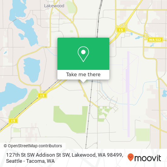Mapa de 127th St SW Addison St SW, Lakewood, WA 98499